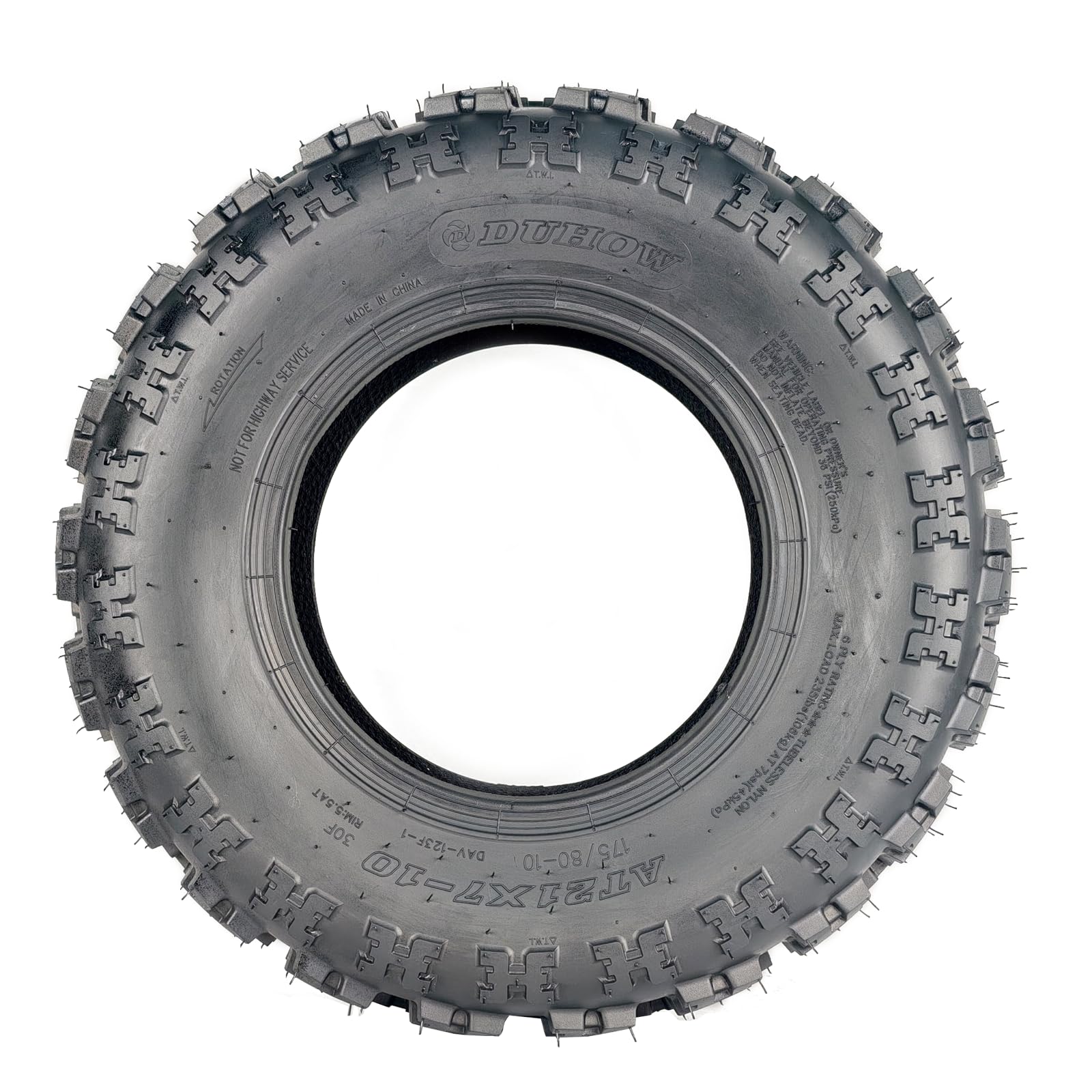 Garvee 21x7-10 ATV Tires, Sport Front UTV Tires, 6 PR Tubeless, Off-Road Adventures, 21x7x10, Black