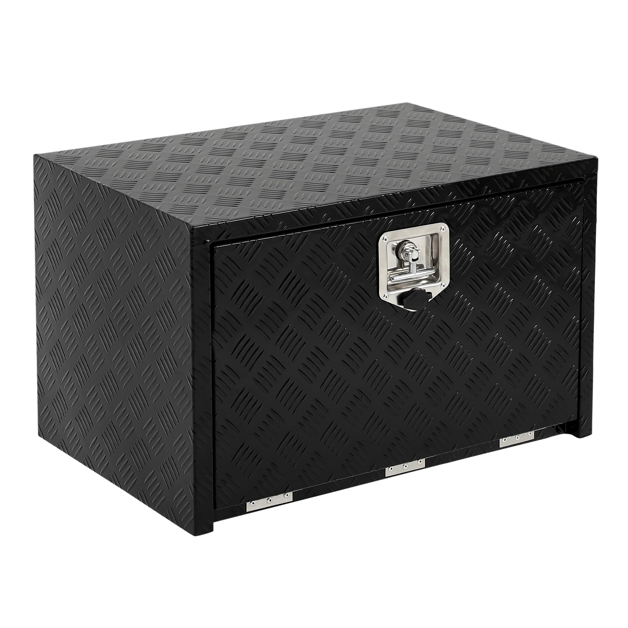 Garvee 18"X18" Heavy Duty Aluminum Underbody Tool Box, Waterproof Truck Storage Organizer for Pickup Truck Bed and RV Trailer, Black