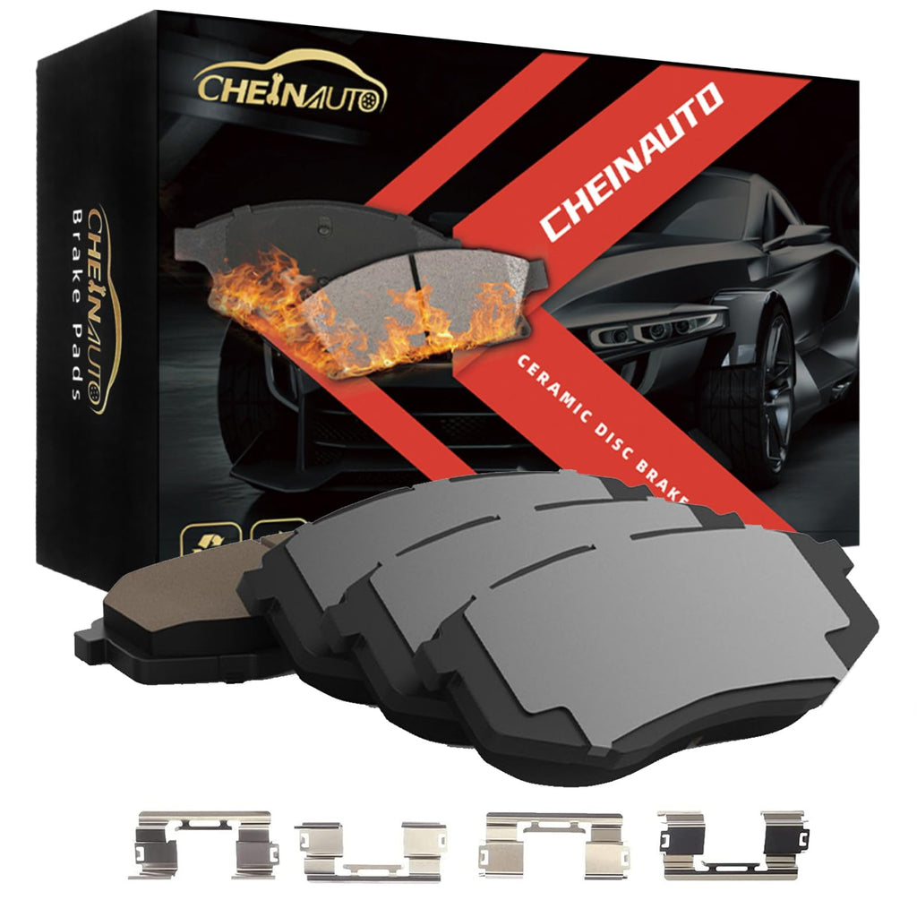 Garvee Front Brake Pads with Hardware 4 PCS Ceremic Brake Pads Set