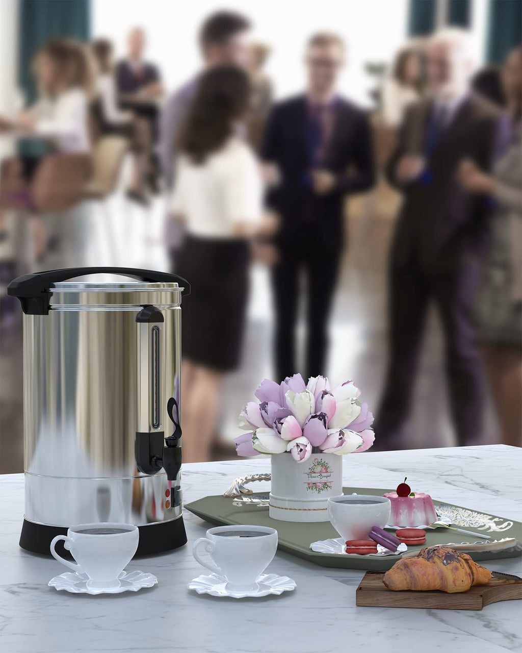 Garvee 14L(90Cup)Coffee Pot, Stainless Steel Coffee Urn with Silicone Faucet for Parties, Office, Catering Events, Meeting Rooms
