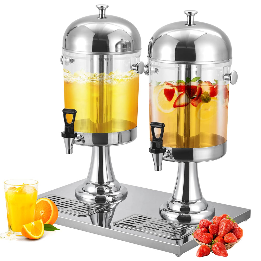 Garvee 4.4 Gallon Beverage Dispenser with Ice Core Stainless Steel Large Cold Drink Dispenser for Parties Weddings Events