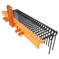 Garvee 72 Inch 6FT Pine Straw Needle Rake, 8mm 30pcs Coil Spring Tines, 3 Point Straw Rake, Durable Powder Coated Steel Spring Landscape Rake Fit for Cat1 Tractors - Orange+Black