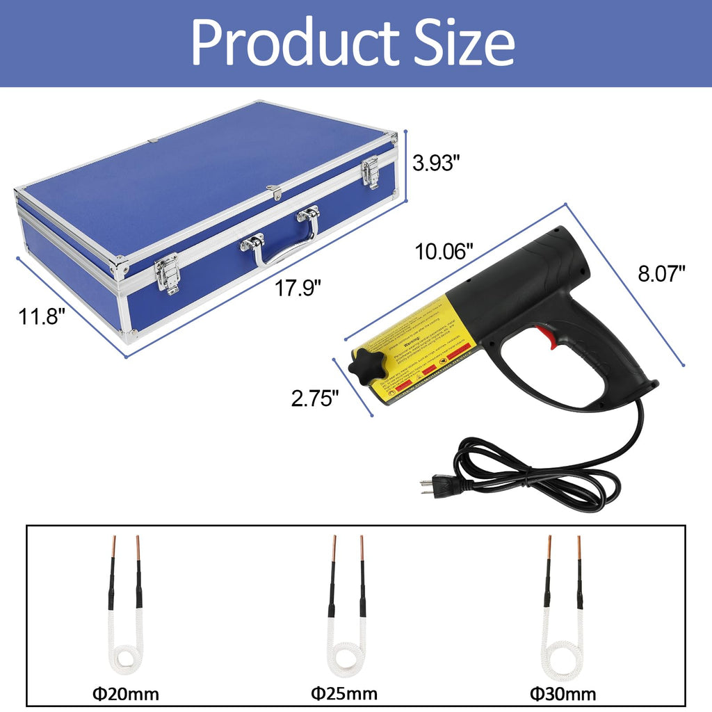 Garvee Magnetic Induction Heater Kit - 1500W 110V, Automotive Flameless Heat, Handheld Rusty Screw Removal, High Efficiency, Compact Design