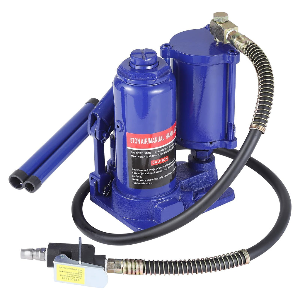 Garvee Pneumatic Air Hydraulic Bottle Jack with Manual Hand Pump, 12 Ton Capacity, Auto Repair and House Lift, Heavy-Duty Iron, Metal Nozzle