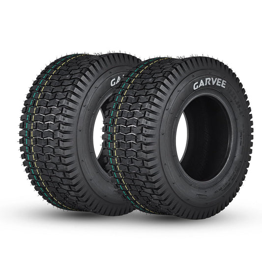 Garvee 2 Pack 16x6.50-8 Lawn Mower Tire V Pattern 4PR Tubeless Turf Tire for Lawn & Garden Mowers Utility Vehicles Black