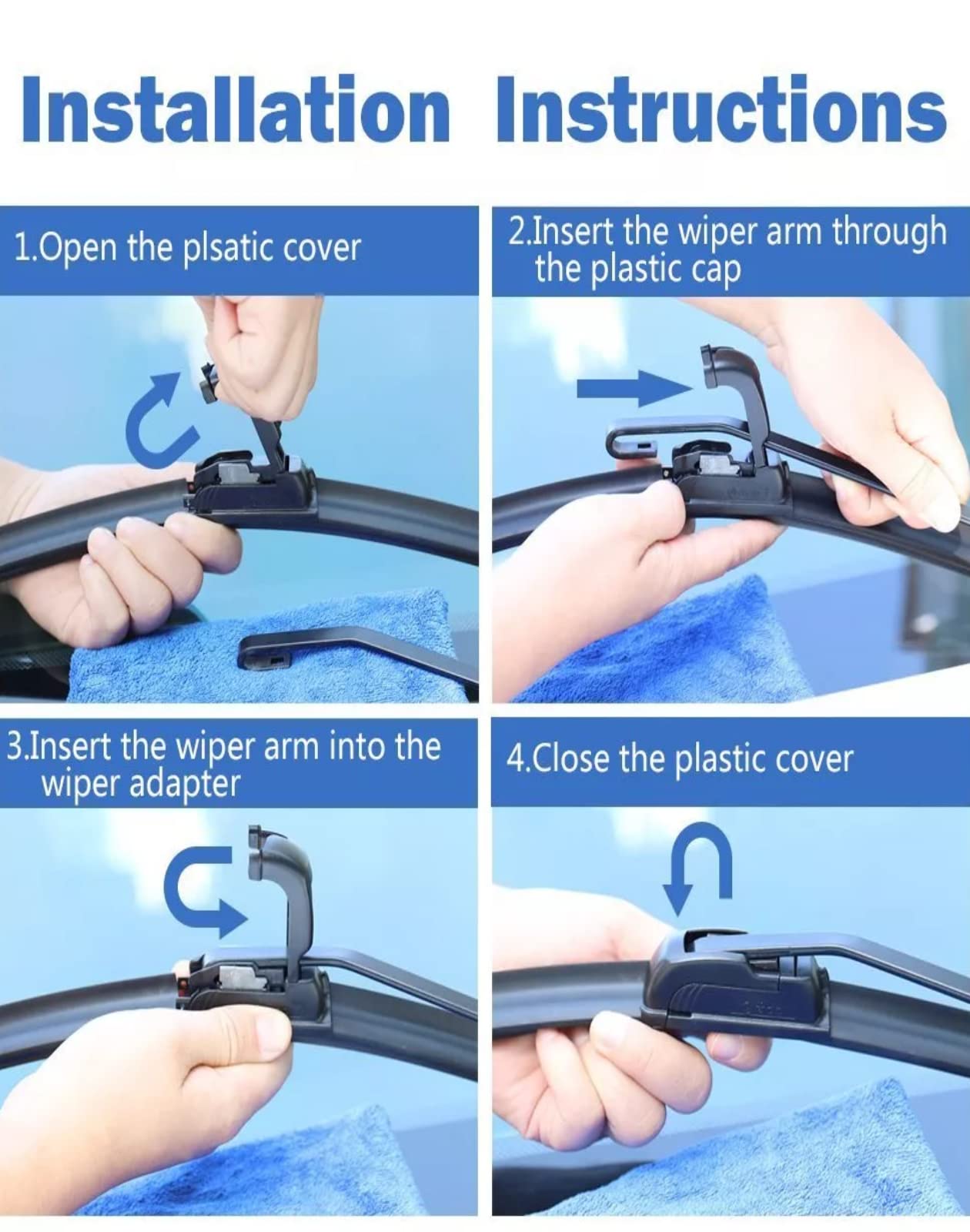 Garvee Windshield Wipers, 26 & 14 Inch Pack of 2 Automotive Replacement Windshield Wiper Blades for Car, Premium Rubber and Stable Base Design, OEM Quality Wiper Clear Quiet, Easy DIY Install.