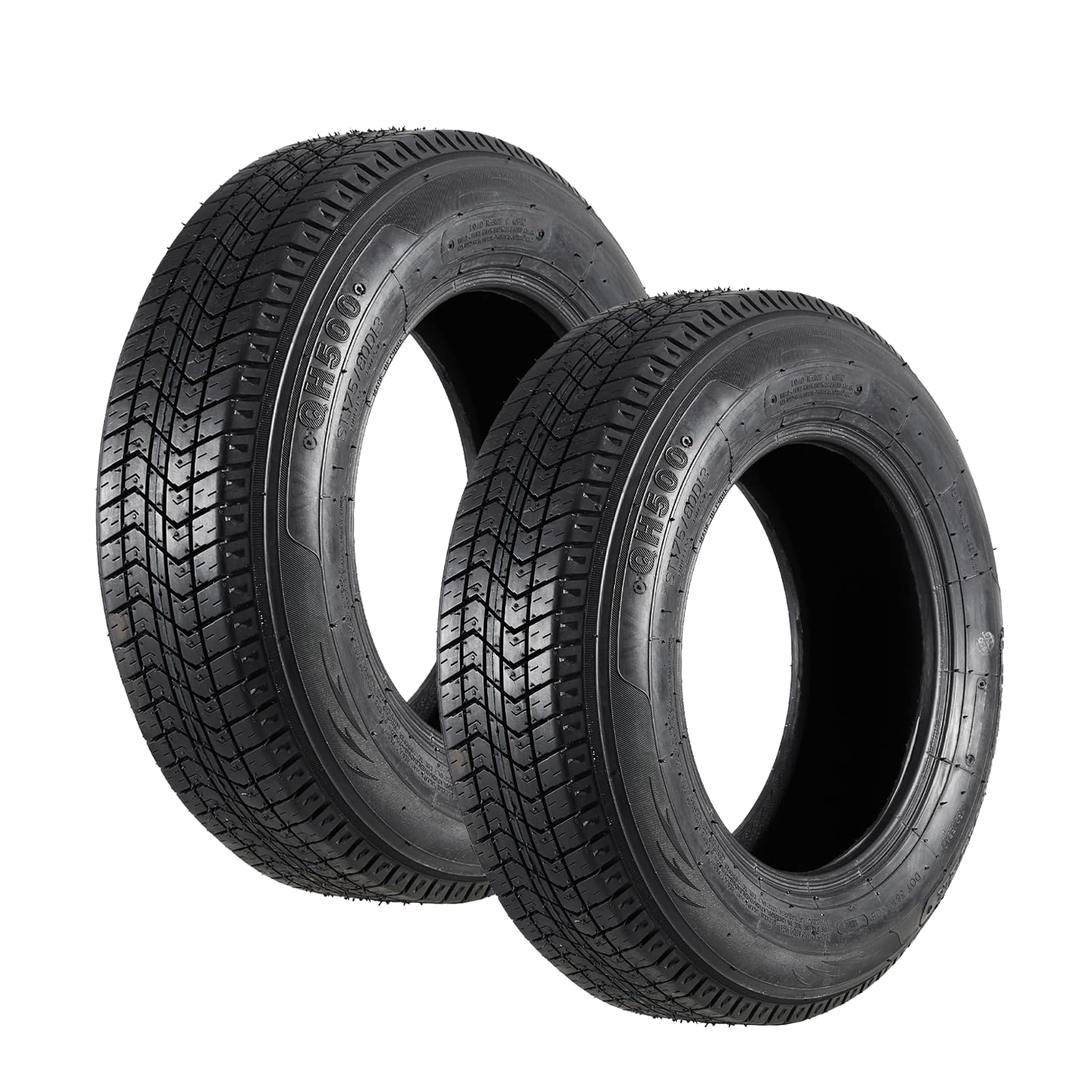 Garvee ST175/80D13 Trailer Tires Load Range C 6 Ply Set of 2 24 Inch Diameter Black