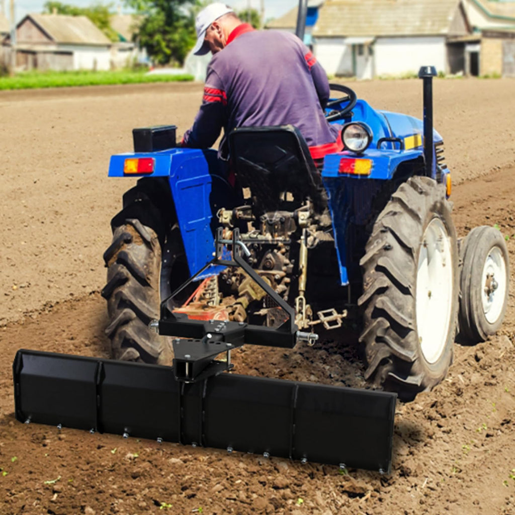 Garvee 3 Point Rear Grading Blade for CAT_0 & CAT_1 Tractor, 52" Width Heavy Duty Steel Scraper for Grading Driveways, Arenas, Top Soil, Gravel and More