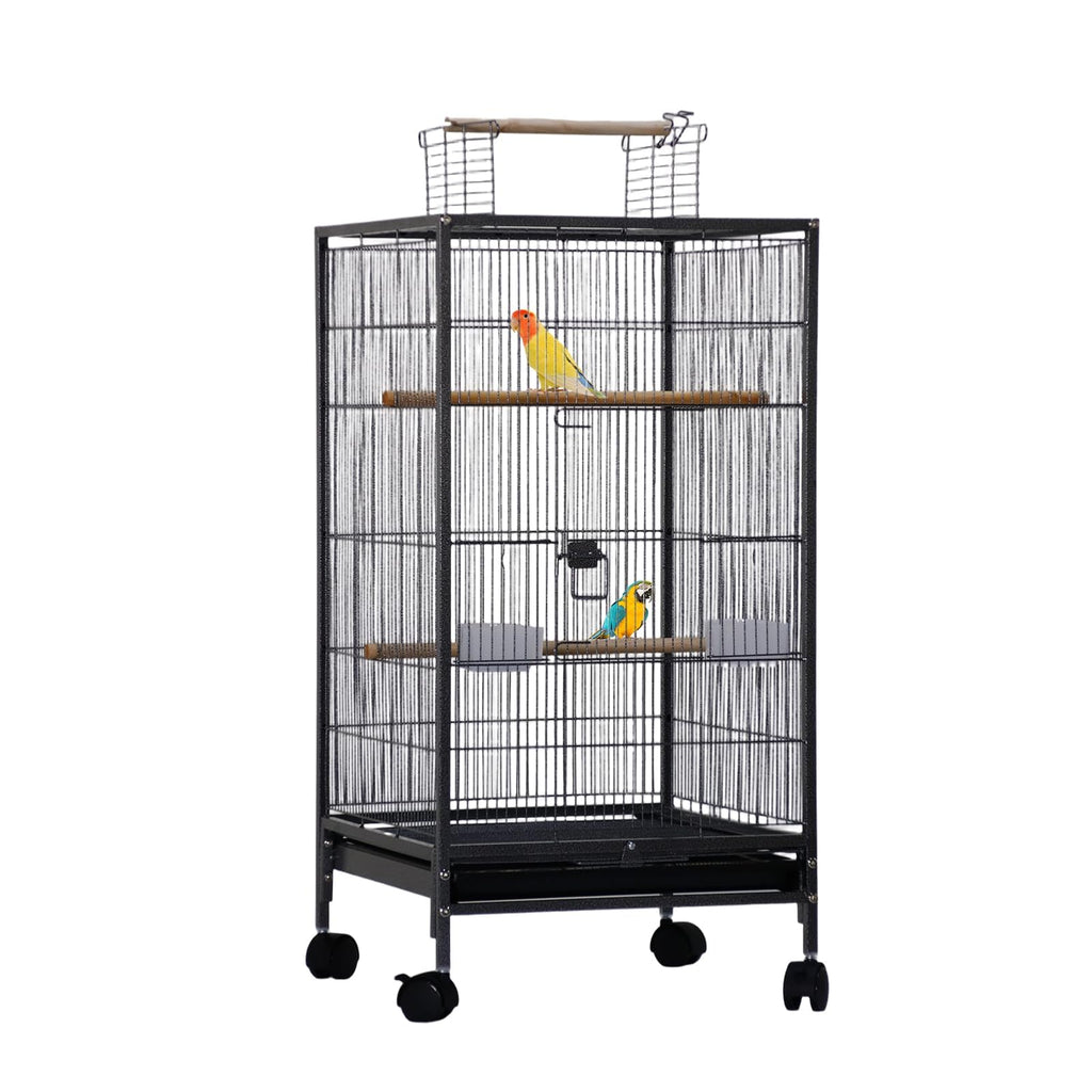 Garvee Small Bird Cage with Wheels, Parakeet Cage, Bird Carrier for Parakeets, Canaries, Lovebirds, Small Quaker, Cockatiels, Budgie, Green Cheek, 40in, Green