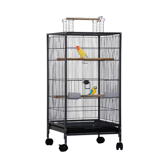 Garvee Small Bird Cage with Wheels, Parakeet Cage, Bird Carrier for Parakeets, Canaries, Lovebirds, Small Quaker, Cockatiels, Budgie, Green Cheek, 40in, Green