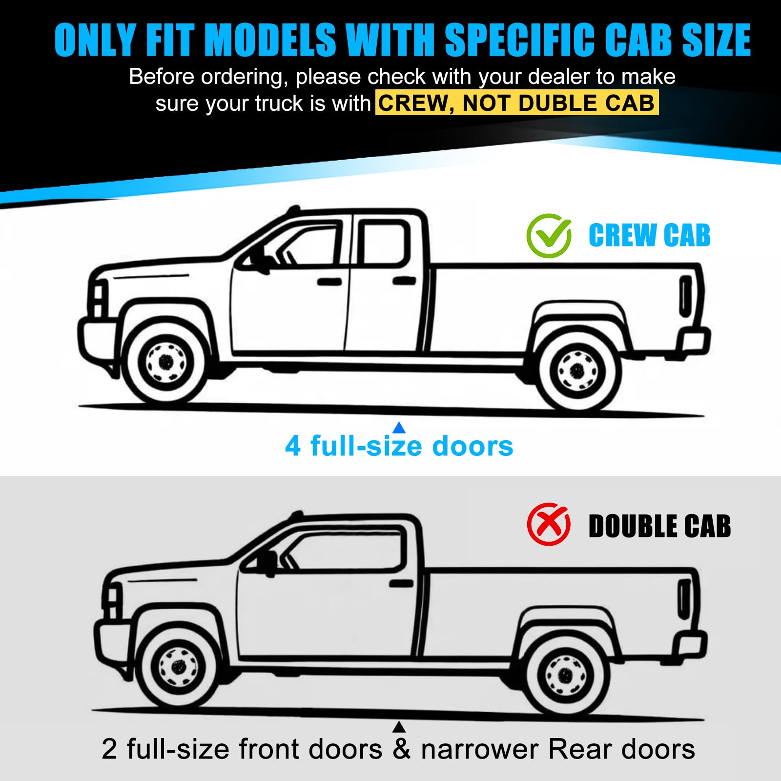 Garvee Running Board for 2015-2021 Chevy Colorado/GMC Canyon Crew Cab, Durable, Stylish, 4-Inch Wide, Black
