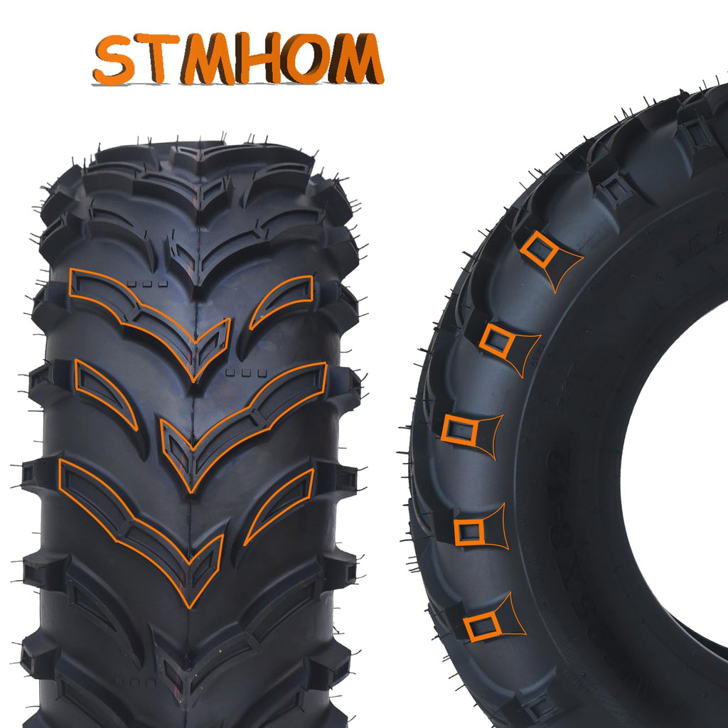 Garvee AT25x8-12 ATV Tires 6PR Tubeless All Terrain Off Road 25x8x12 Black