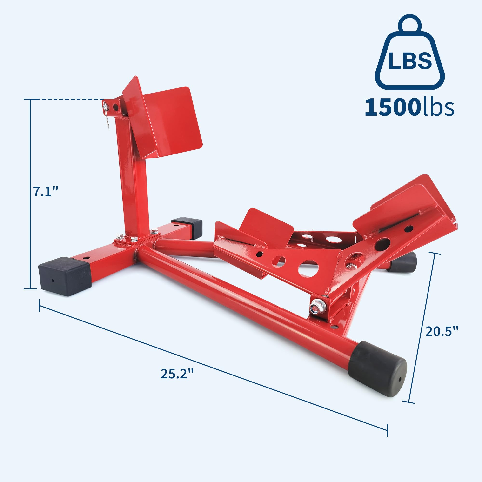 Garvee Universal Wheel Chock & Motorcycle Stand - Heavy-Duty 1500 lbs Capacity Adjustable Wheel Chock (12''-21'') for Trailers, Cruisers, Sport, and Dirt Bikes