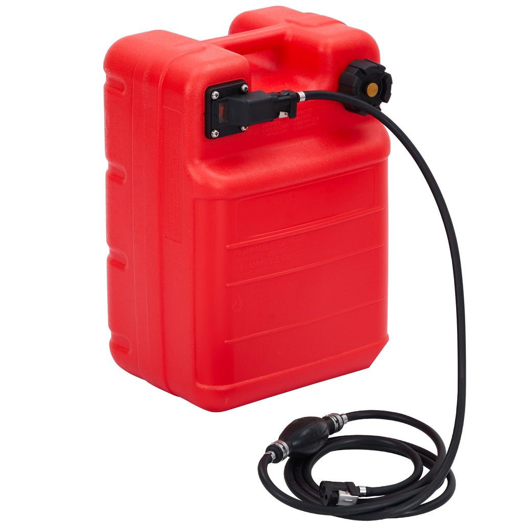 Garvee 6 Gallon Portable Marine Fuel Tank - Outboard Boat Gas Tank with Fuel Line and I-Shape Handle, Durable and Easy-to-Carry Fuel Storage Solution for Vessels and Marine Use, Red