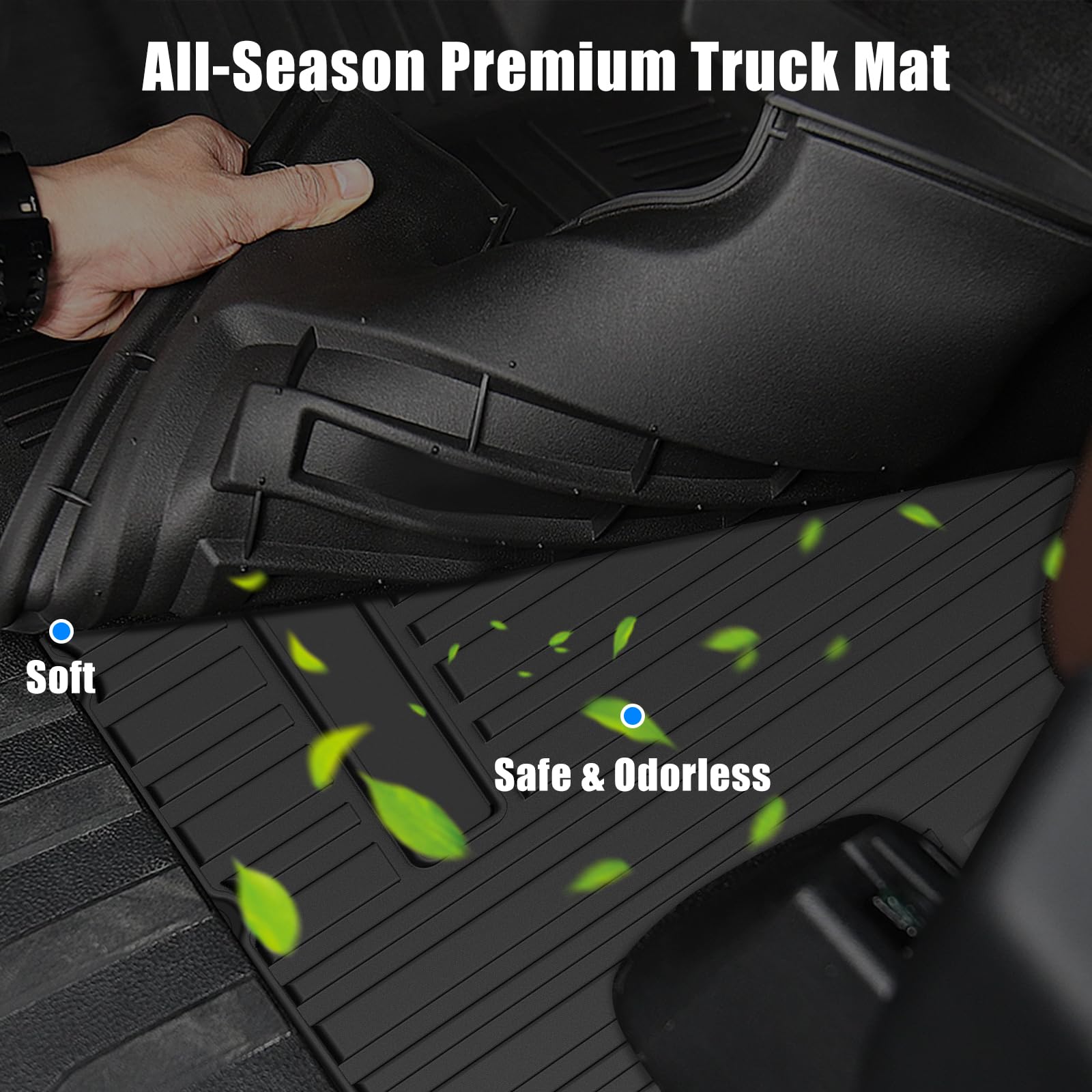 Garvee Trunk Mat Compatible with 2022-2025 Honda Civic, All Season Cargo Mat, Scratch-Resistant TPE, Waterproof, Black