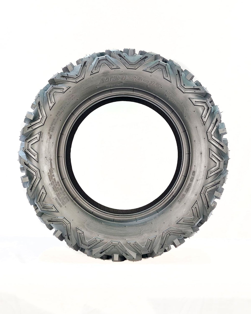 Garvee Set of 2 ATV/UTV All-Terrain Tires - 24x8-12 6PR Tubeless Heavy-Duty Off-Road Tires for Mud and Sand, Durable, Black