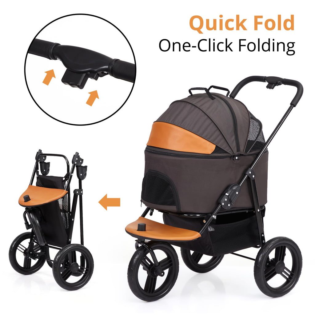 Garvee Multifunction Pet Travel System, Grey Orange, 3-in-1, Easy Fold