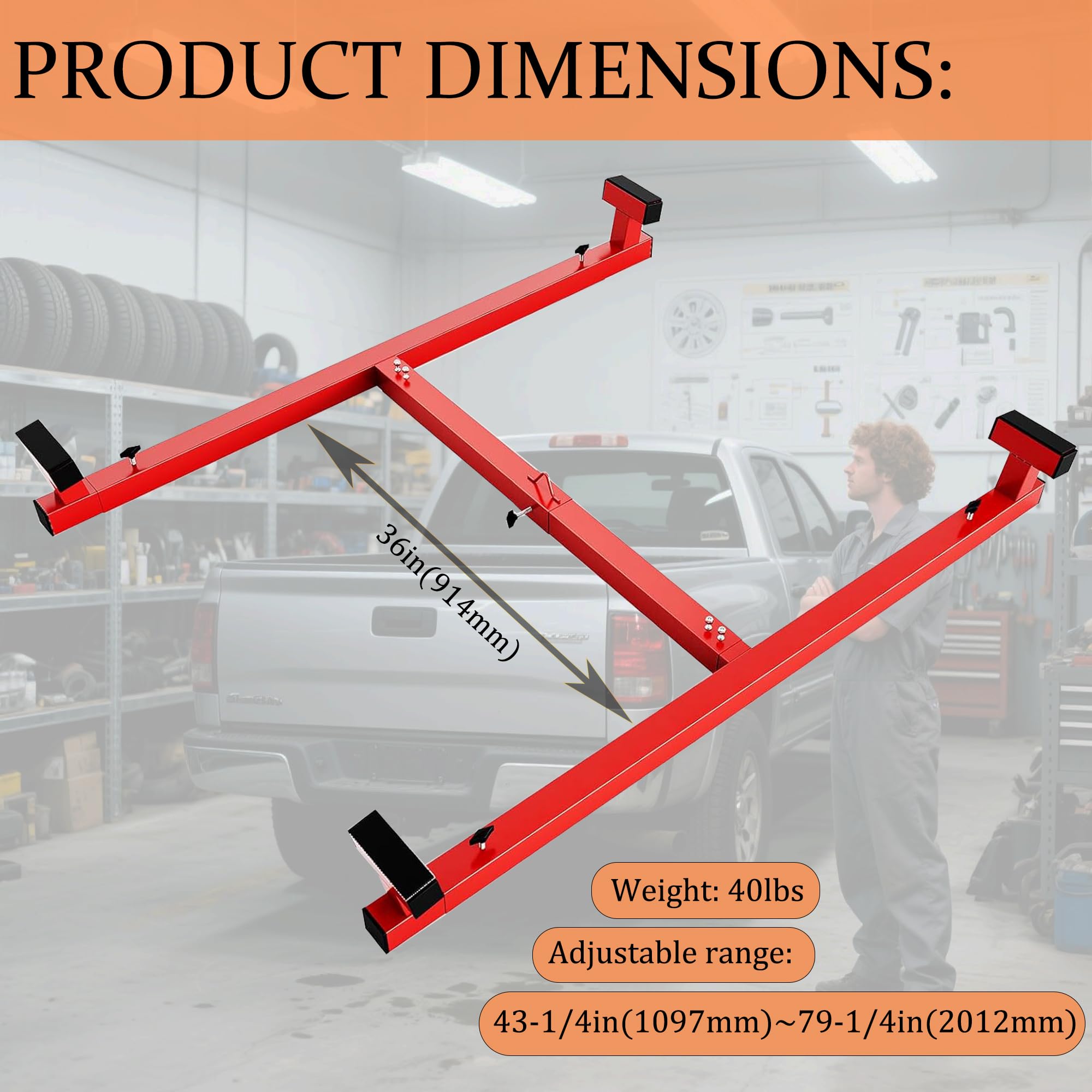 Garvee Truck Bed Lift 800LB Load Capacity Heavy Duty Steel Adjustable Box Lifter for Automotive Repair & Truck Maintenance