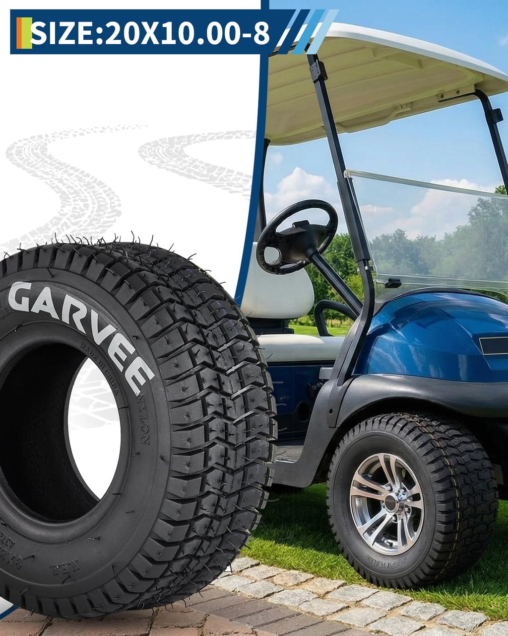 Garvee 2 Pack 9x3.50-4 Lawn Mower Tire V Pattern Tubeless for Lawn Garden Riding Mower Tractor Golf Cart Utility Vehicles 4PR Black