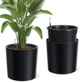 Garvee Tall Round Planter Set of 2, 20" Large Flower Pot Outdoor, Planters for Indoor Plants with Built-in Drainage and a Water Level Monitor and Wheels for Patio, Porch, Living Room, or Home Office, Black