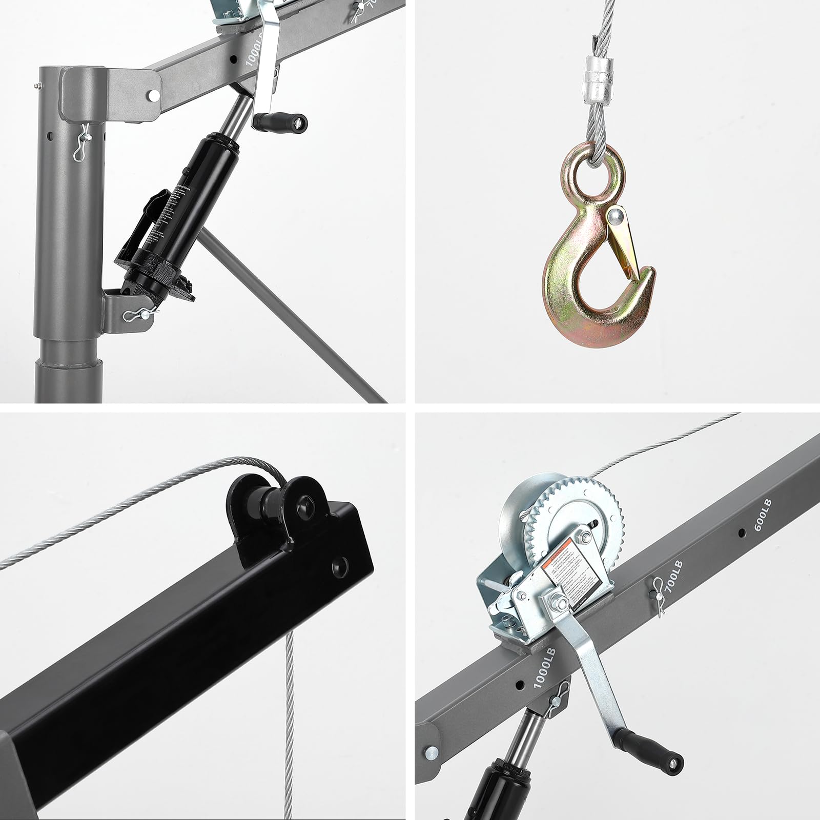 Garvee 1000 lbs Truck Crane, Truck Jib Crane Hoist Crane Hitch Mount, 500 lbs Truck Crane/600 lbs Truck Crane/700 lbs Truck Crane/1000 lbs Pickup Crane for Lifting Goods