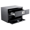 Garvee 24"x18"x20" Black Steel Truck Tool Box with Drawer, Two-Tier Organizer for Truck Bed, Waterproof Underbody Toolbox, Black