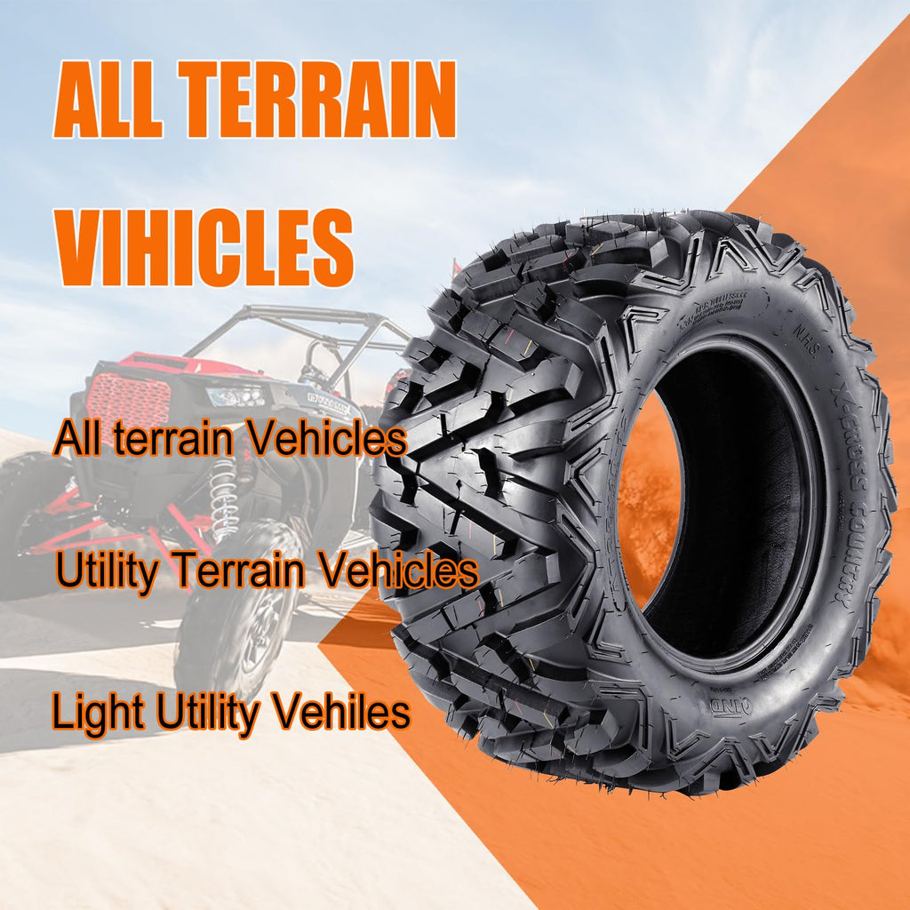 Garvee 26x9-14 ATV UTV Tire 6PR TL, All Terrain 215/70-14 Off-Road Tire for 14x7.0 Rim, 26" OD 8.9" Sidewall, Max Load 400lbs, Fits LCI/SI 48N, Durable Quad Tire, Black