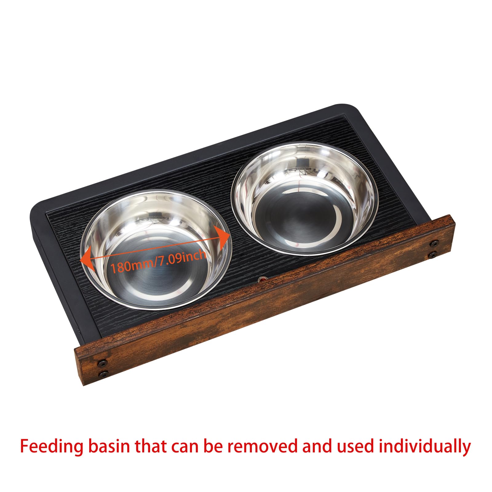 Garvee Dog Crate Furniture Decorative Wooden Dog Kennel End Table With Chew-Proof Metal Barrier And Dog Bowls For Small Medium Large Dogs Brown