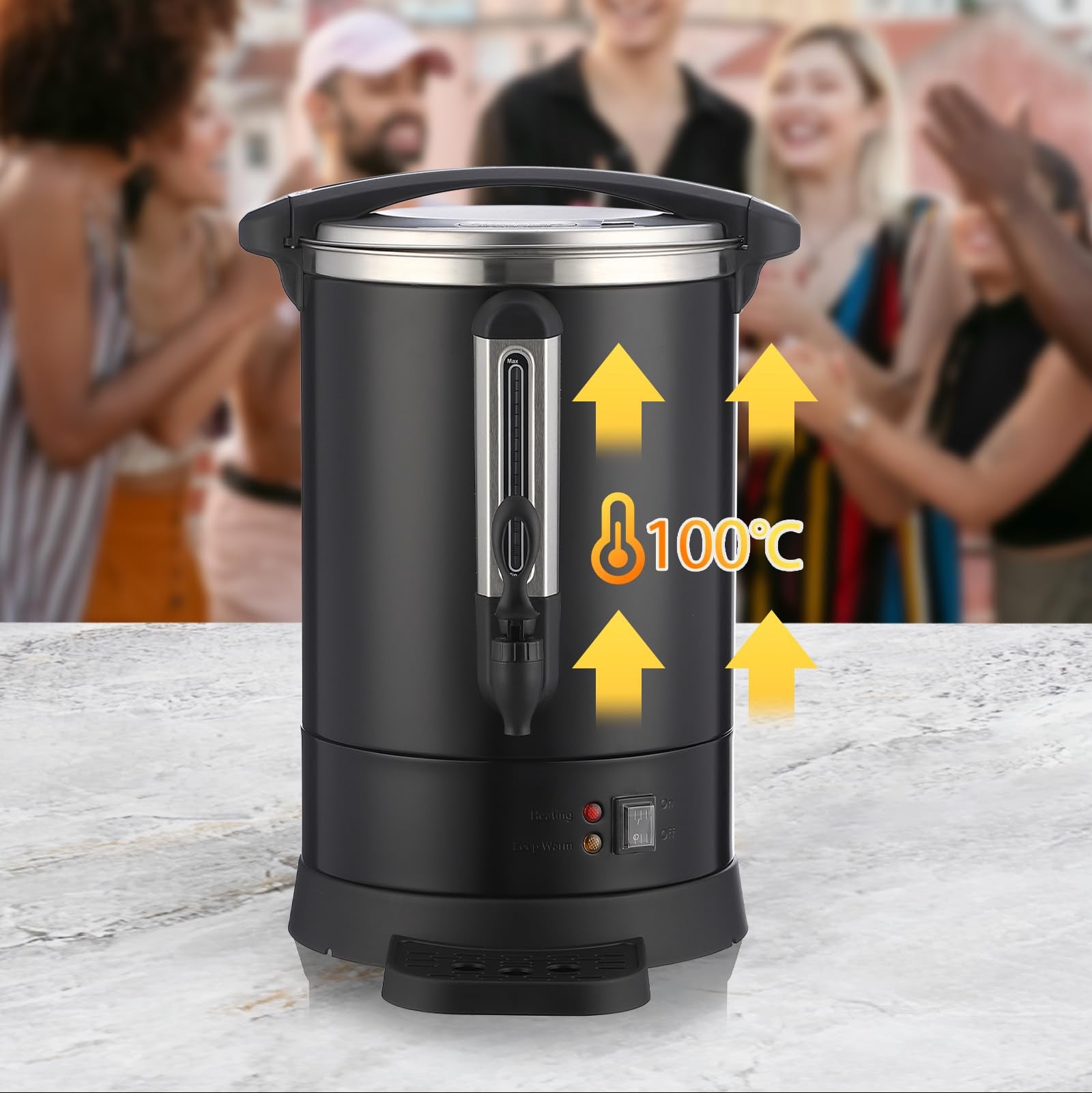Garvee 18L(120Cup) Coffee Pot, Hot Water Dispenser with Percolator, Stainless Steer Hot Beverage Thermos