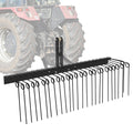 Garvee 60 Inch Pine Straw Rake, 6mm Rake Needle, 26 Coil Spring Tines Durable Powder Coated Steel Tow Behind Landscape Rake with 3 Point Hitch Receiver Attachment Fit to Cat0 Cat 1 Tractors for Leaves Grass, Black
