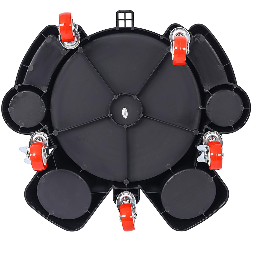 Garvee 11.2 Inch Bucket Dolly With 5 Roll Swivel Casters For Car Wash And Garage, Removable, Durable Polypropylene, Black