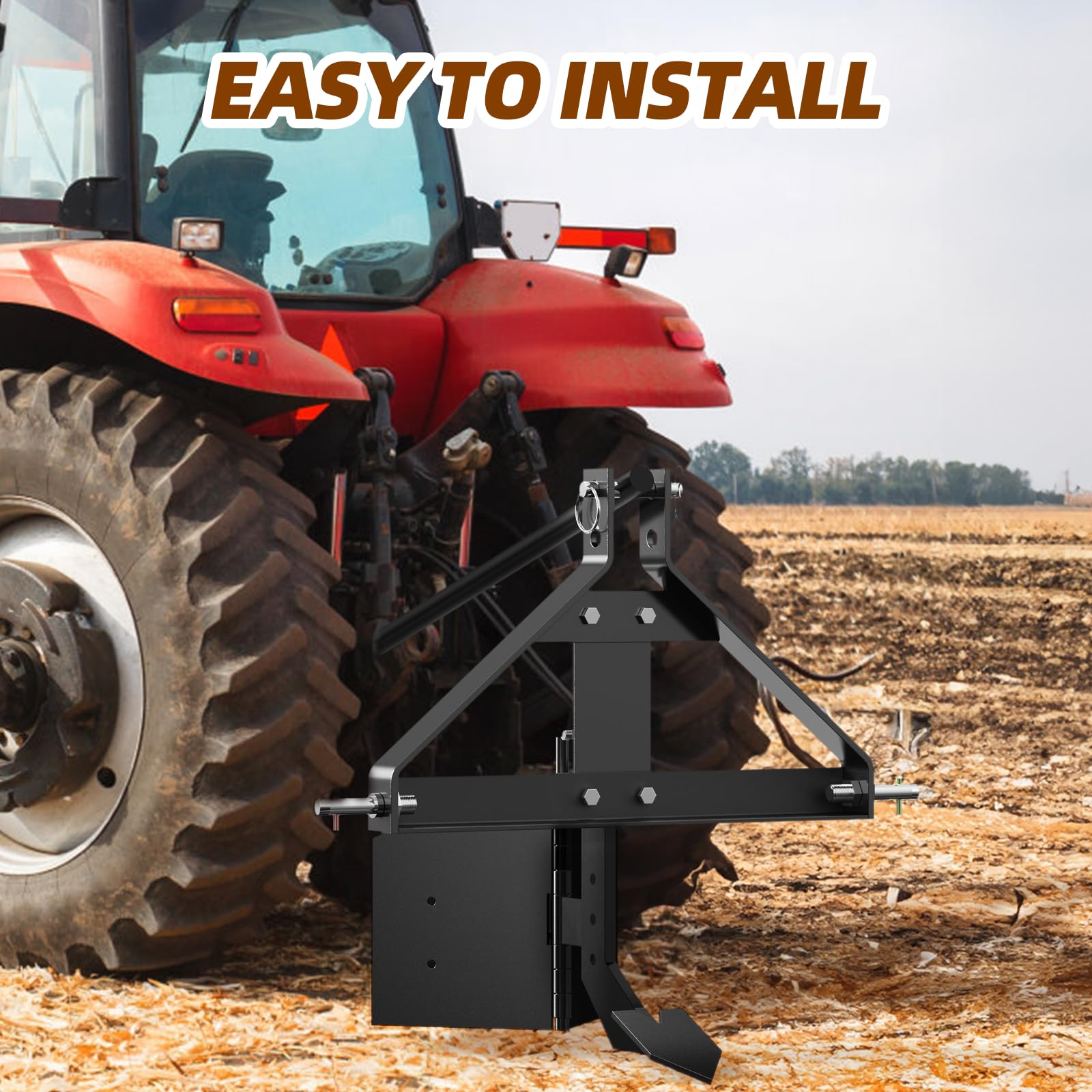 Garvee Middle Buster for 3 Point Hitch Tractors, Heavy Duty Steel Plow, Durable Furrower & Plow Blades, Easy Install, Rust-Proof, Suitable for Farming & Gardening