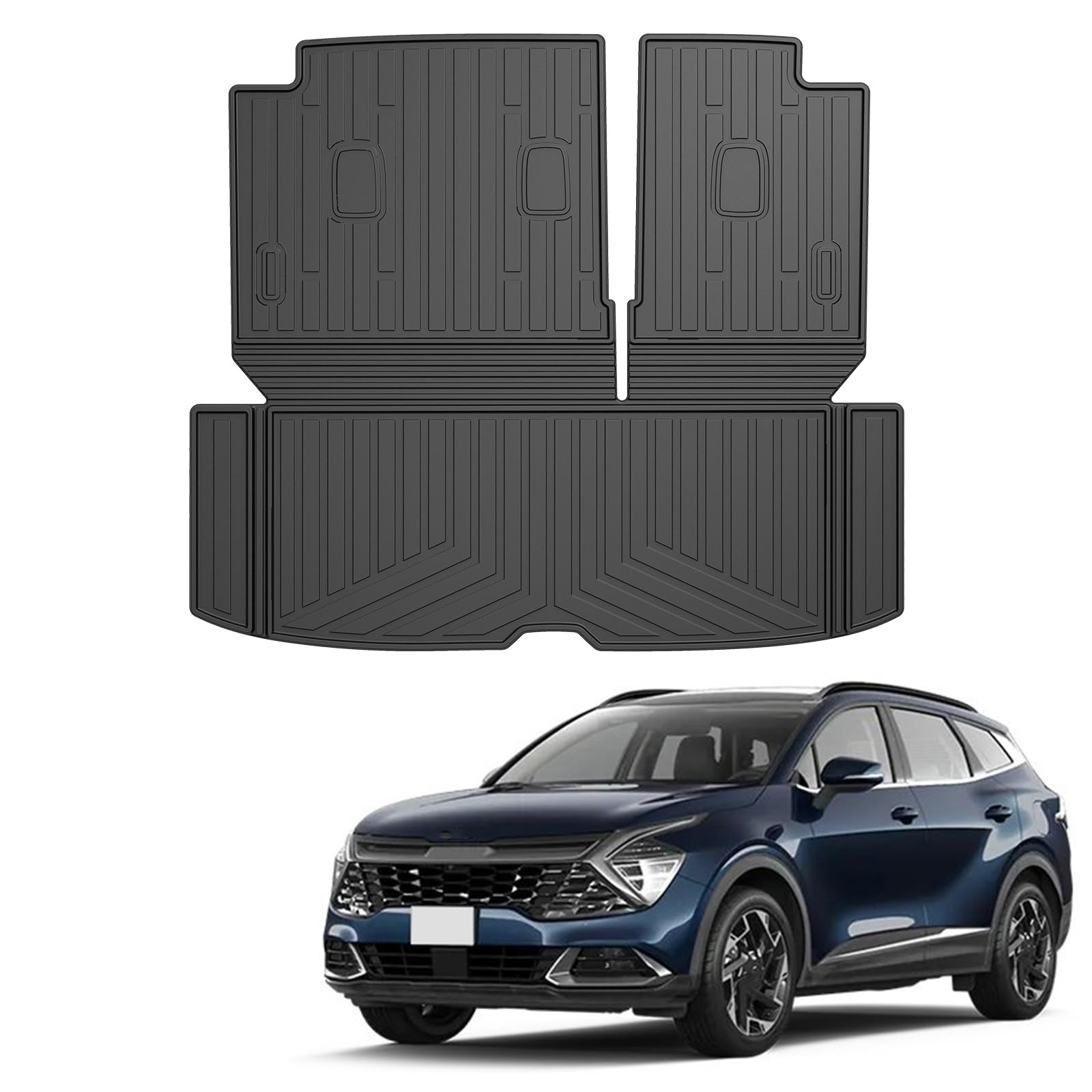Garvee Trunk Mat for Nissan Pathfinder 2022-2024, All-Weather TPE Cargo Protector, Rear Floor Mat, Durable Black