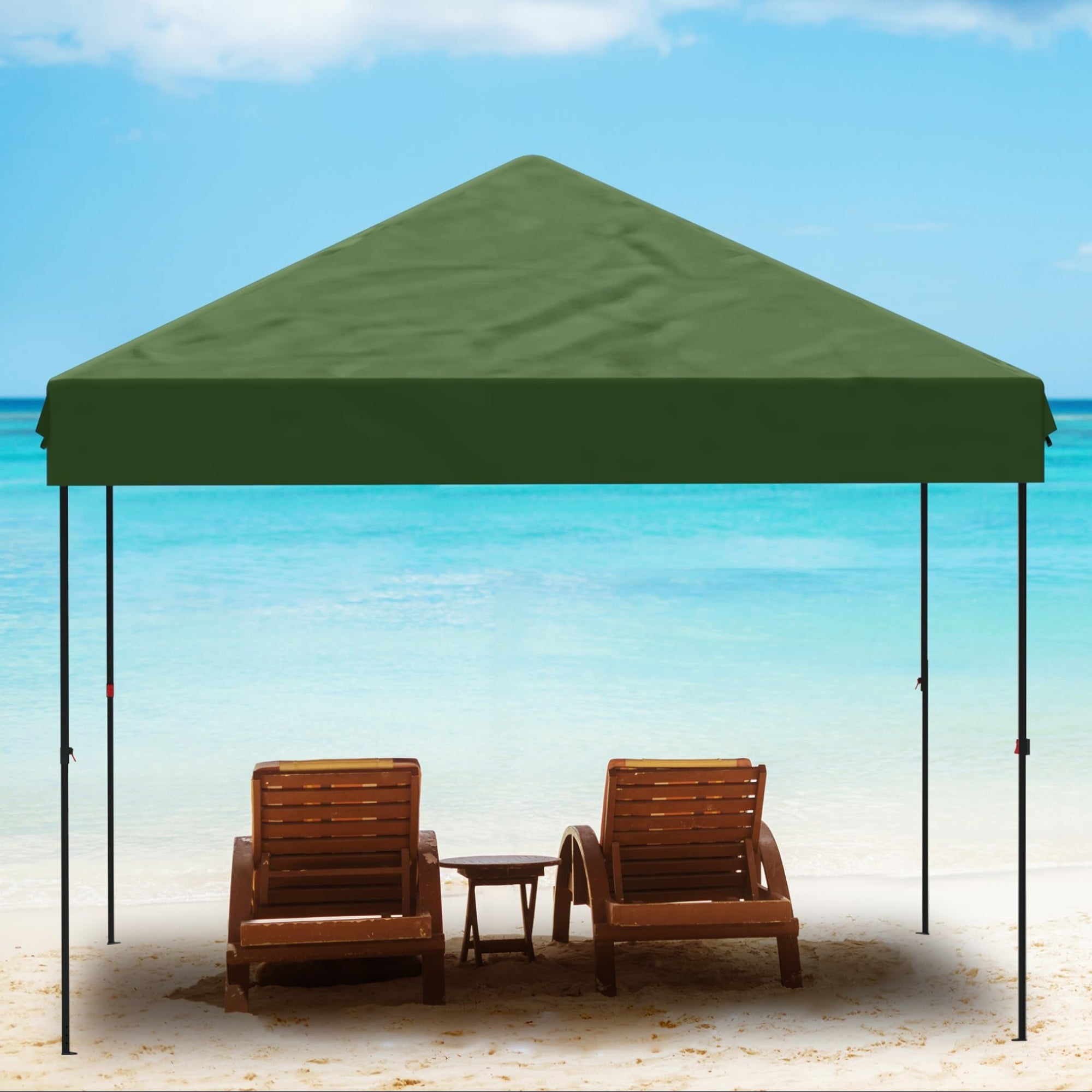 Garvee 10'x10' Pop-Up Canopy - Waterproof & UV Resistant Commercial Instant Tent for Outdoor Events, Farmer Market, Party, Patio, Green