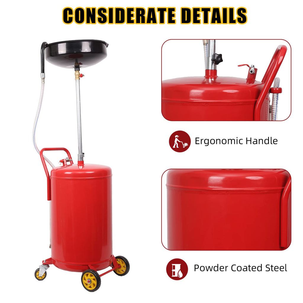 Garvee 20 Gal Upright Portable Oil Lift Drain with Pan & Funnel