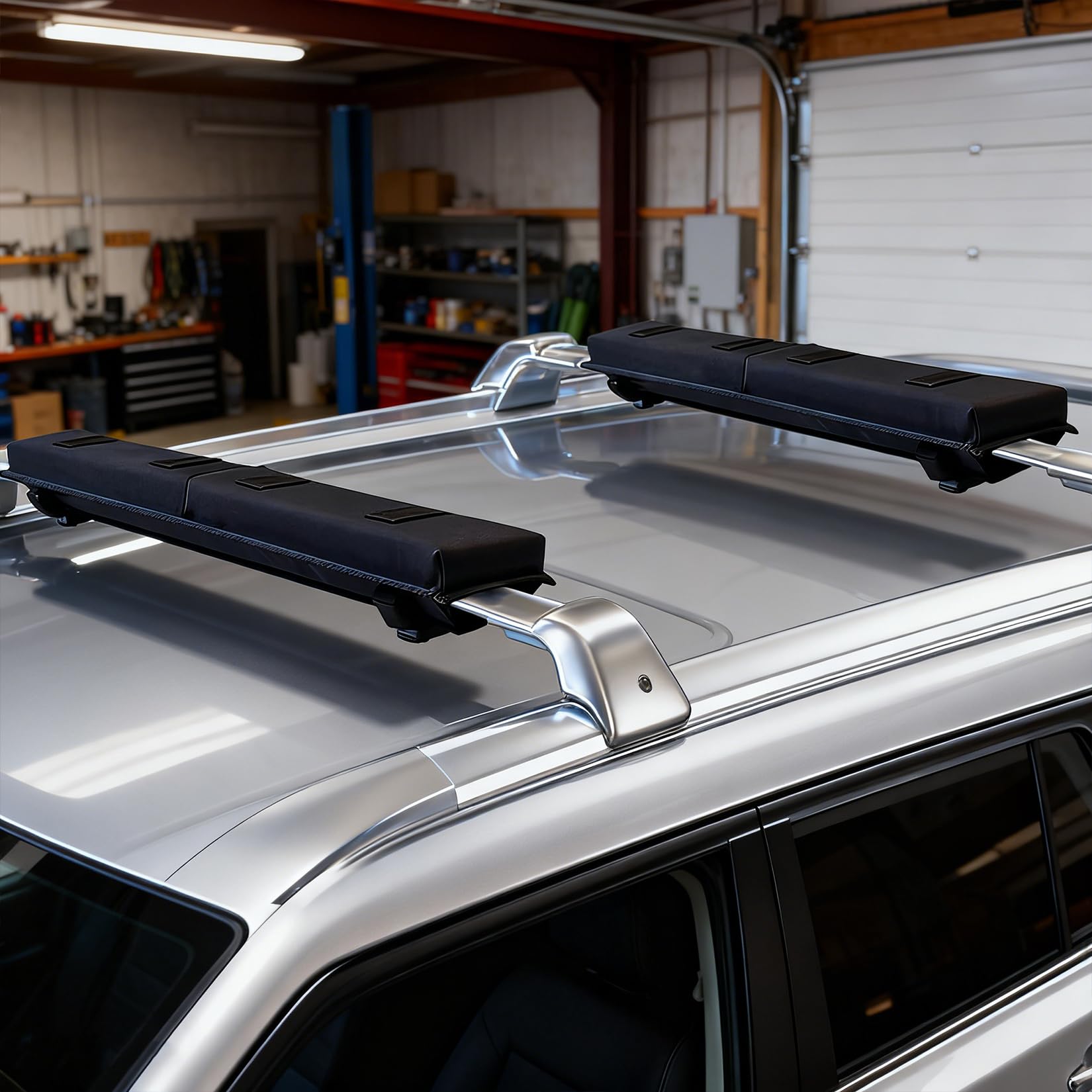 Garvee 30.5 Inch Soft Roof Rack Pads - Protective Water-Resistant Pads for Crossbars, Universal Fit, Black