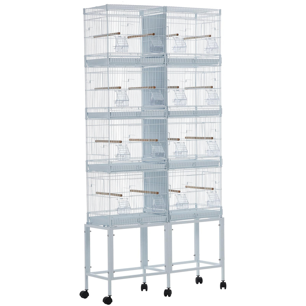 Garvee Extra Large Metal Bird Cage for Mid-Sized Parrots Cockatiels Conures Parakeets Lovebirds Budgie Finch, White, W33.5 x D11 x H67