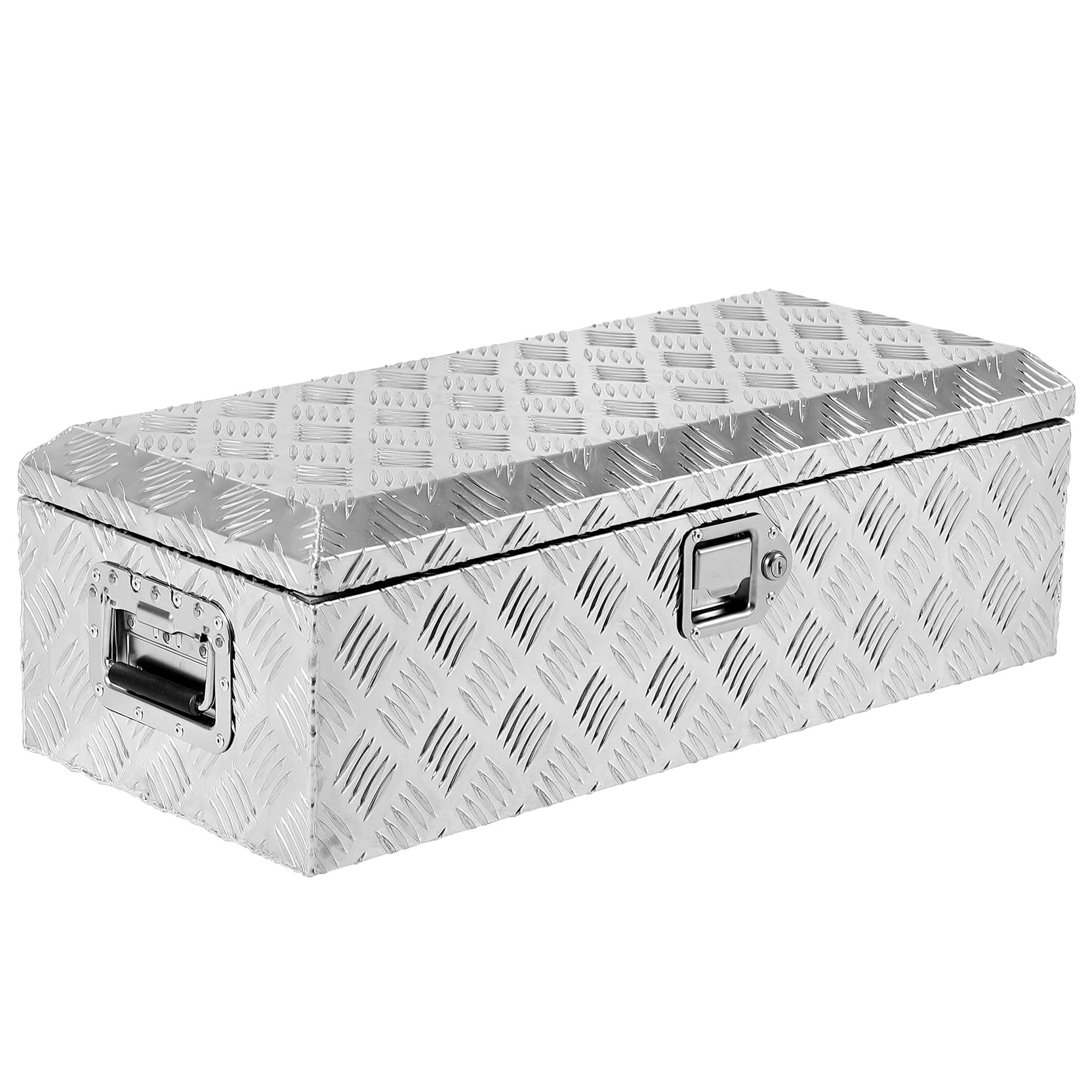 Garvee 20X12 Inch Truck Bed Tool Box, Heavy-Duty Aluminum Diamond Plate Storage Chest, Waterproof with Lock, for Trucks, Trailers, RVs, and Warehouses, Silver