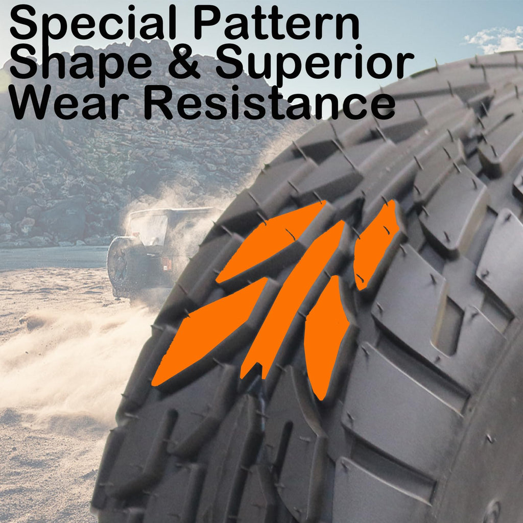 Garvee 2 Pack 25x10-12 ATV Tires 6 PR All-Terrain Tubeless Off-Road Tires for ATV UTV Trail Sand Mud Black