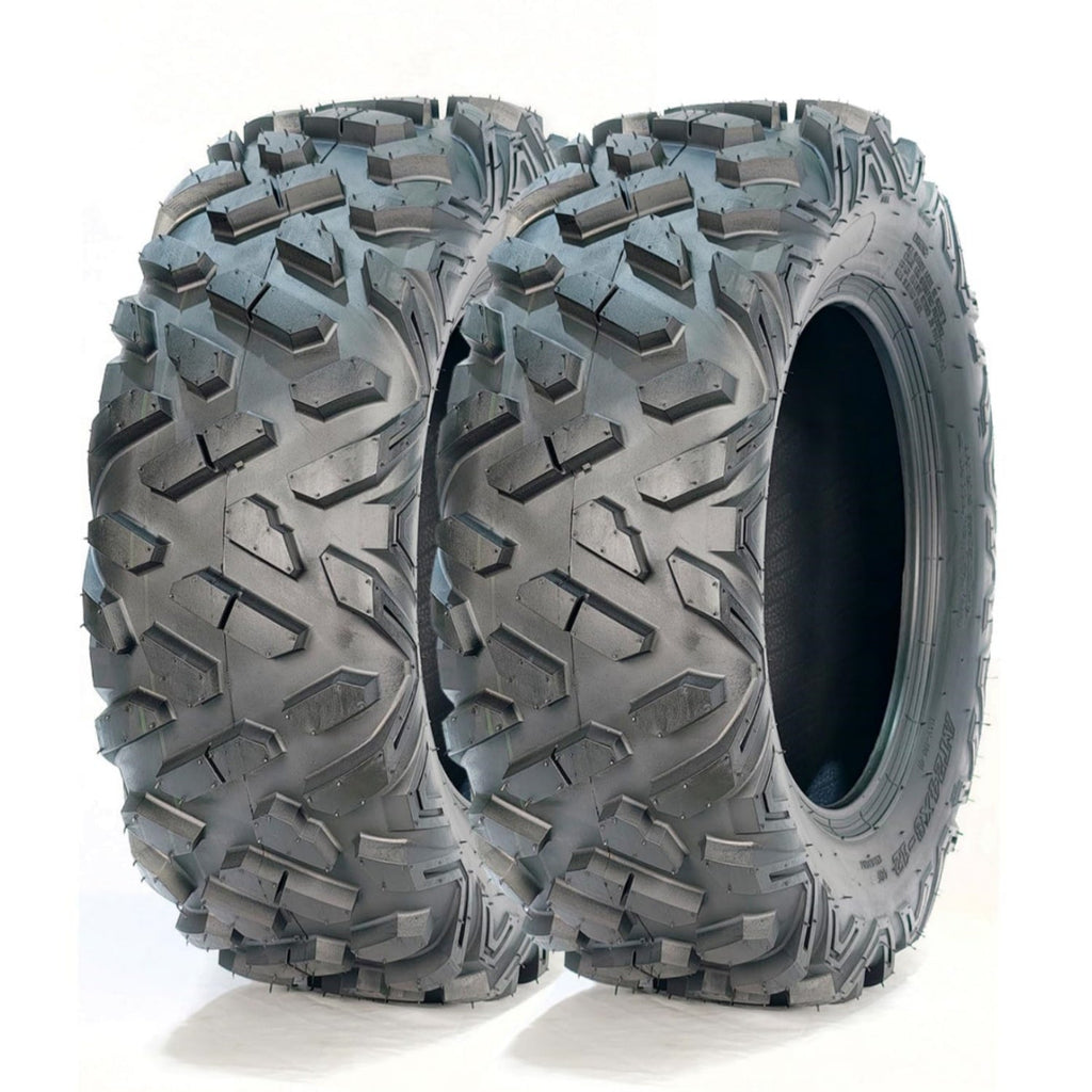 Garvee 25x10-12 ATV/UTV Tires - 2PCS All-Terrain Off-Road Trail Sand Tires, 16mm Tread Depth, 6PR Tubeless (25x10x12), Black