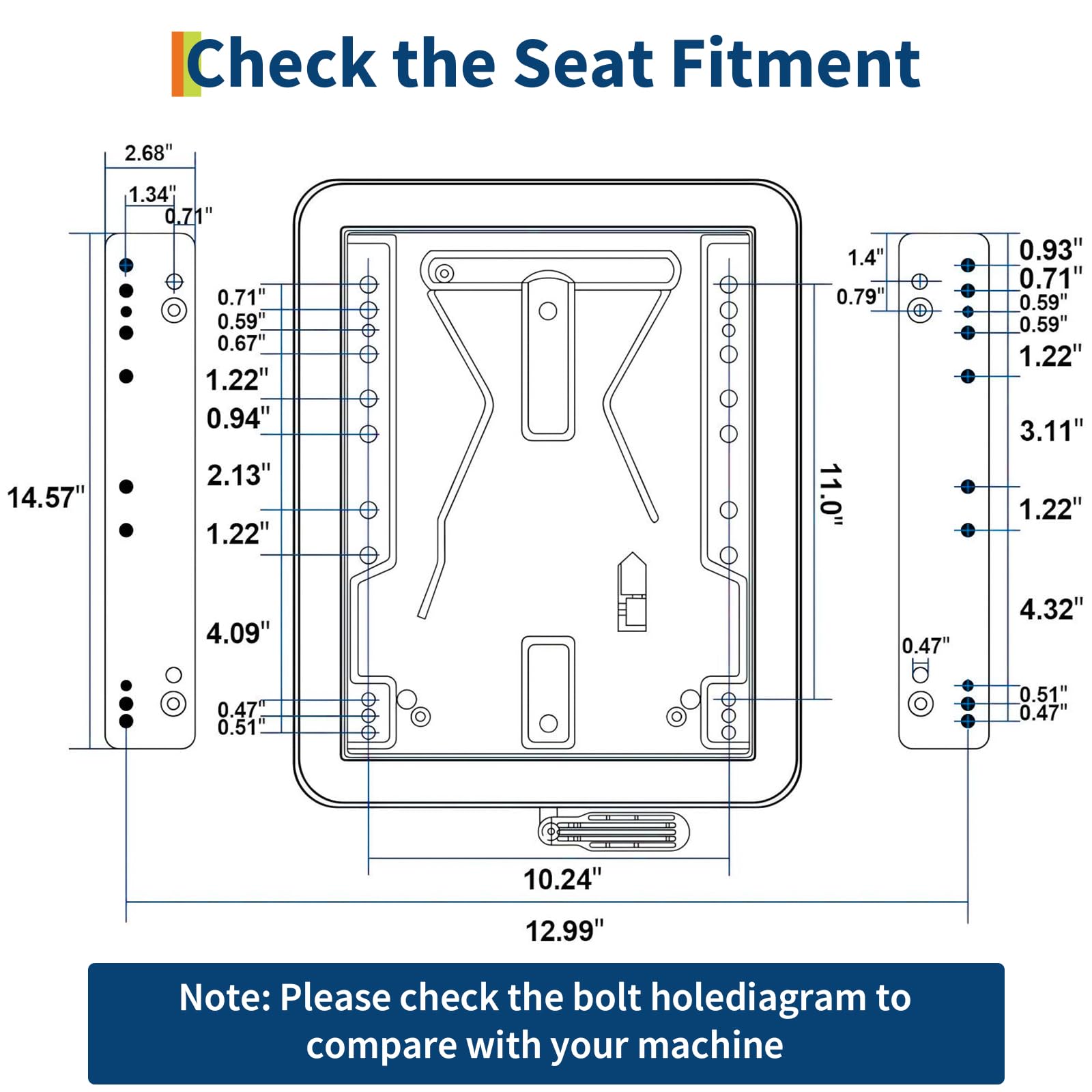 Garvee Adjustable Suspension Forklift Seat - Heavy-Duty Seat with Backrest, Headrest, Armrests, Slide Rails, and Enhanced Safety Features for Tractors, Forklifts, Excavators, and Skid Steers