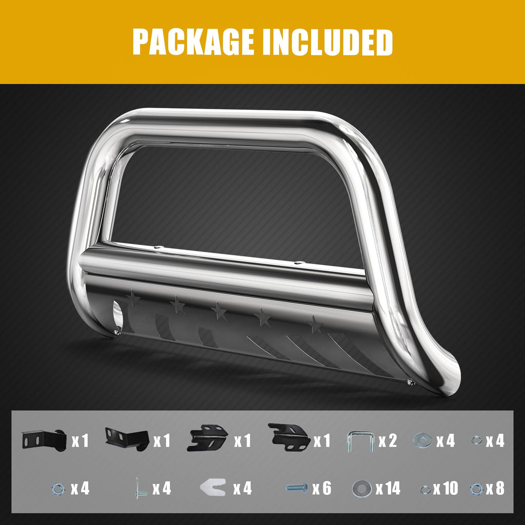 Garvee 2004-2022 Ford F-150 Bull Bar w/ Skid Plate, Front Grill Guard
