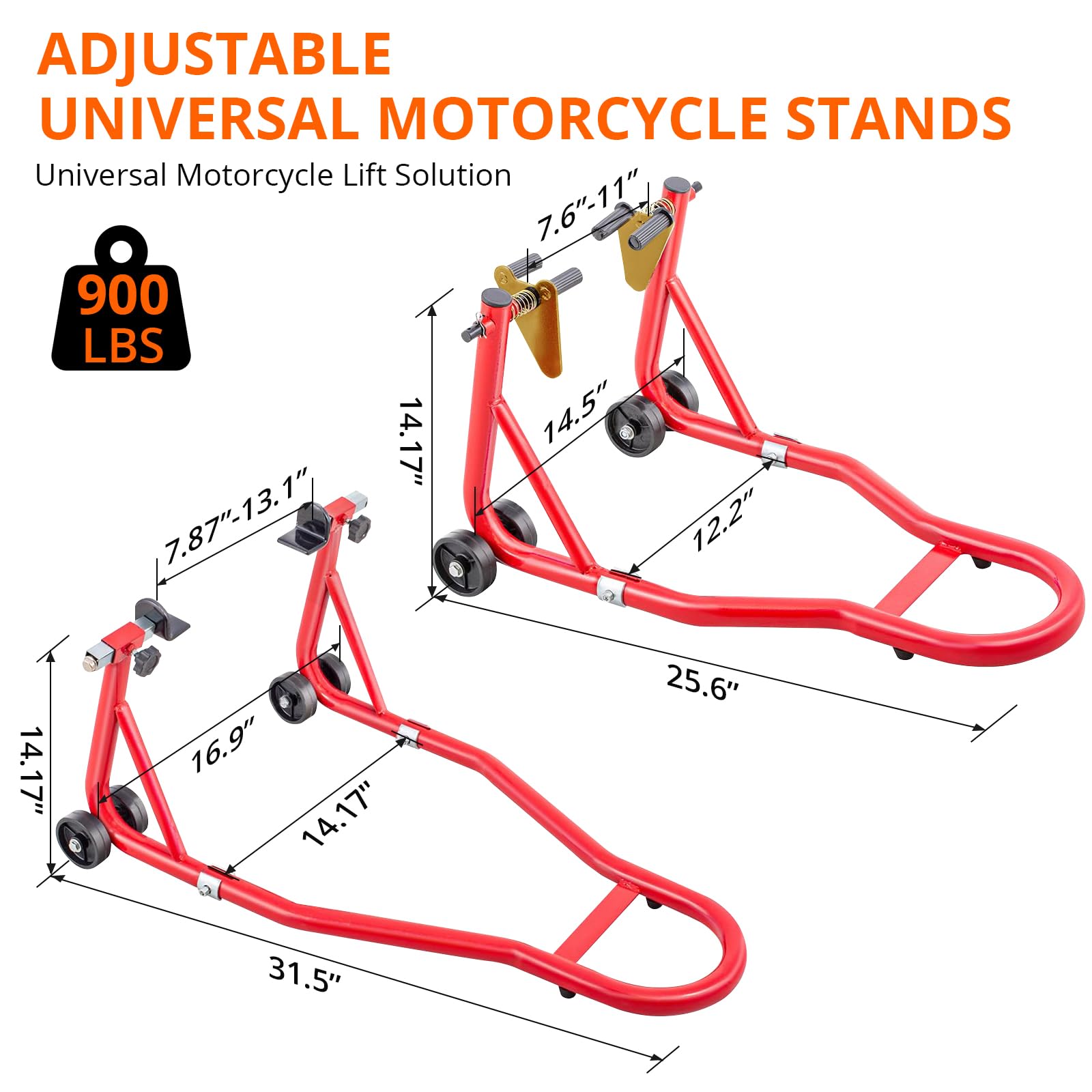 Garvee Motorcycle Stand Lift - 900lbs Front & Rear Combo Universal Motorcycle Stands | Compatible With Most Yamaha Honda Kawasaki Suzuki BMW Motorcycles