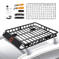 Garvee Roof Rack Cargo Carrier Basket - 46"x36"x4.5" with Cargo Net and Luggage Holder, 200 lbs Capacity, Universal Fit for Pickup Trucks, Black
