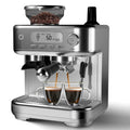 GARVEE 15-Bar All-in-One Espresso Machine with Built-In Grinder - Professional Coffee and Espresso Maker for Cappuccino and Latte, Semi-Automatic with 77 Oz Removable Water Tank, Silver