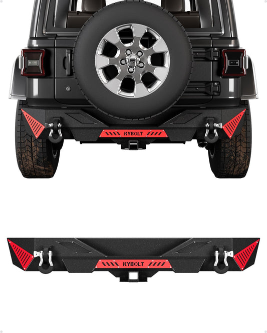 Garvee Front & Rear Bumper for 2018-2023 Jeep Wrangler JL/Unlimited JLU, Heavy-Duty Steel, Easy Install, Off-road Ready