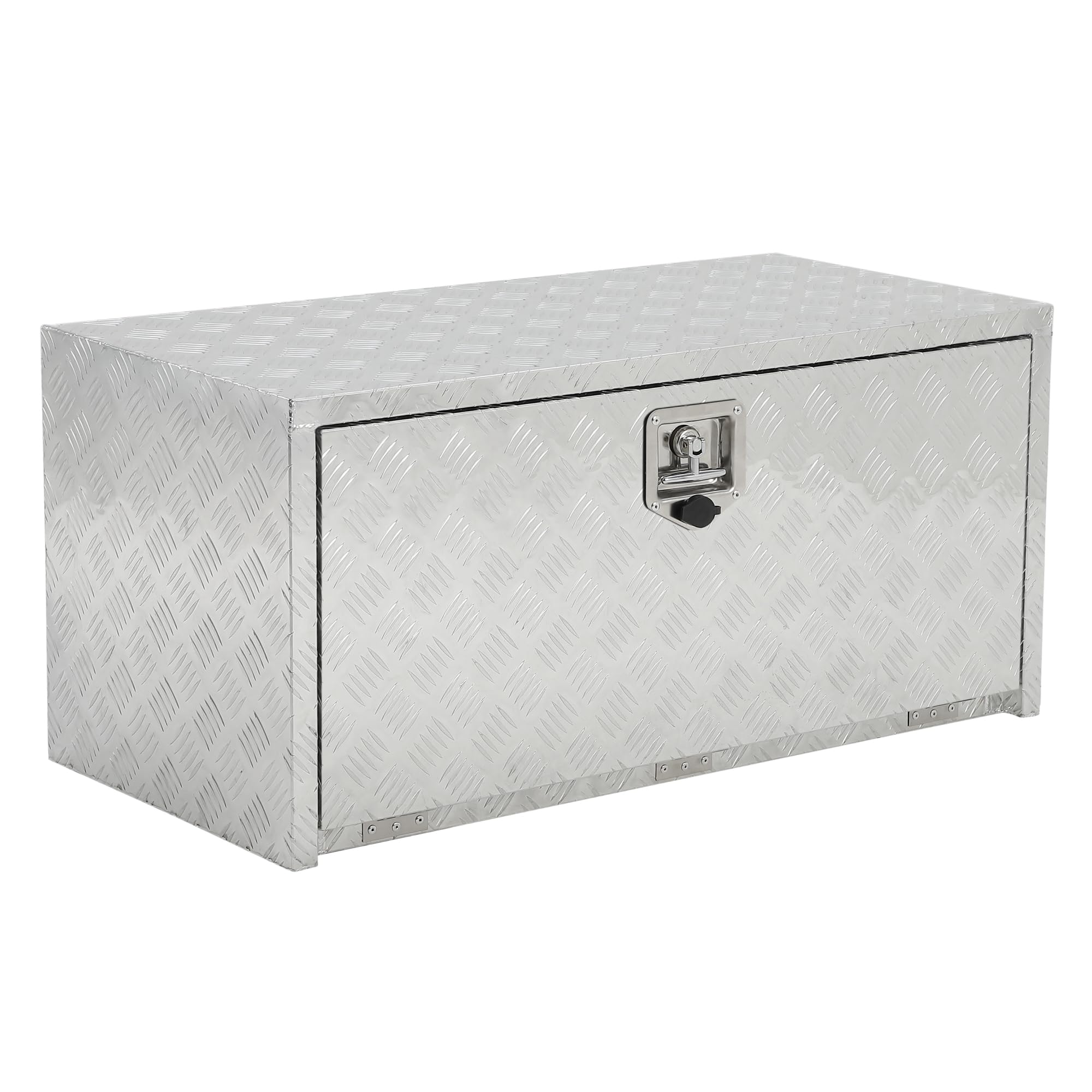 Garvee 30"X18" Heavy Duty Aluminum Underbody Tool Box, Waterproof Square Storage Chest for Pickup Truck Bed, RV Trailer, Silver