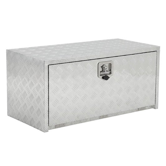 Garvee 30"X18" Heavy Duty Aluminum Underbody Tool Box, Waterproof Square Storage Chest for Pickup Truck Bed, RV Trailer, Silver