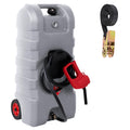 Garvee Fuel Caddy, 15 Gallon Portable Gas Fuel Tank Container with LE Fluid Transfer Siphon Pump and 10ft. Delivery Hose, Diesel Storage Can On-Wheels for Cars, Lawn Mowers, ATVs, Boats, Gray