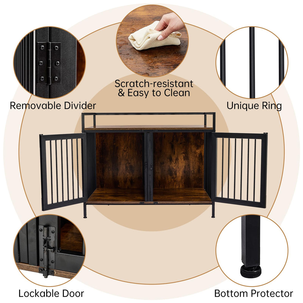 Garvee Heavy Duty Double Dog Crate with Divider for Small Dogs ZH-02